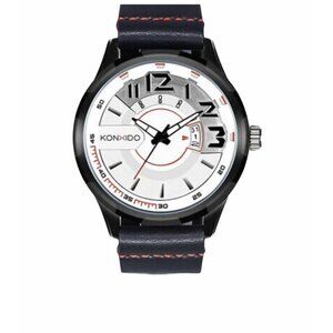 KONXIDO KX-6329 Mens‎ Waterproof Watch With Genuine Leather Band & Chronograph
